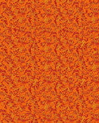 Fiery Orange Red Floral Swirls Rug