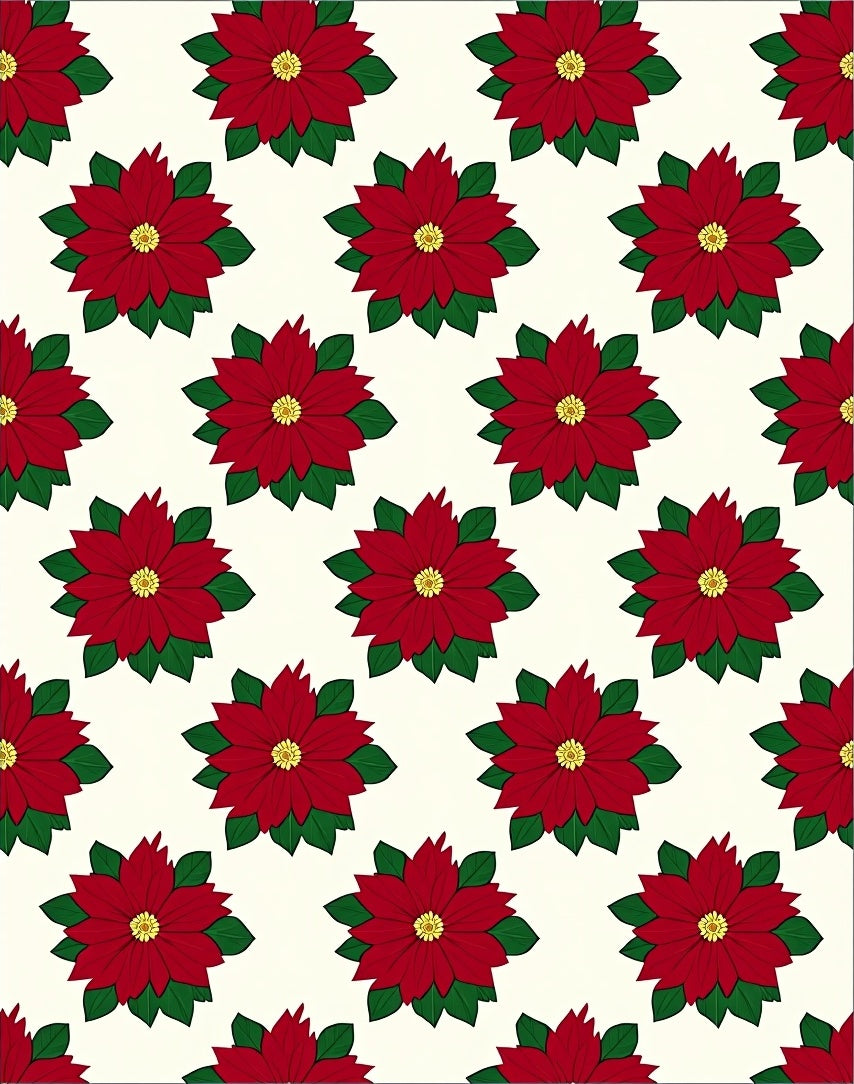Classic Red Poinsettia Garden Repeat Rug