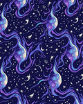 Cosmic Purple Nebula Swirl Stars Rug
