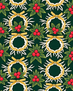 Festive Holly Berry Wreath Greeting Rug