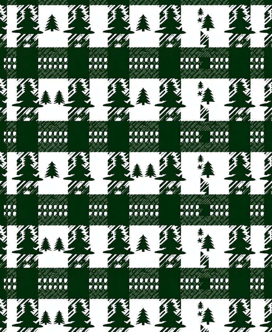 Forest Green Buffalo Check Trees Rug