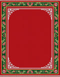 Crimson Green Floral Bordered Area Rug