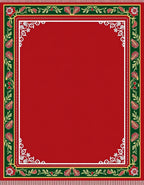 Crimson Green Floral Bordered Area Rug