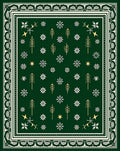 Emerald Green Winter Forest Snowflake Rug