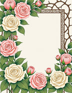 Pink Cream Rose Floral Garland Rug
