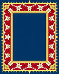 Crimson White Floral Golden Border Rug