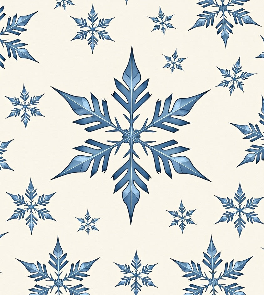 Deep Blue Snowflake Collection Rug