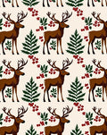 Majestic Brown Deer Forest Berry Accents Rug