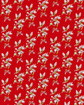 Crimson White Green Floral Sprig Rug