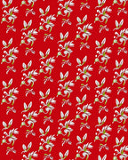 Crimson White Green Floral Sprig Rug