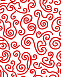 Crimson Swirl Abstract Curls Rug