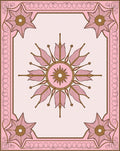 Pink and Gold Sunburst Medallion Rug