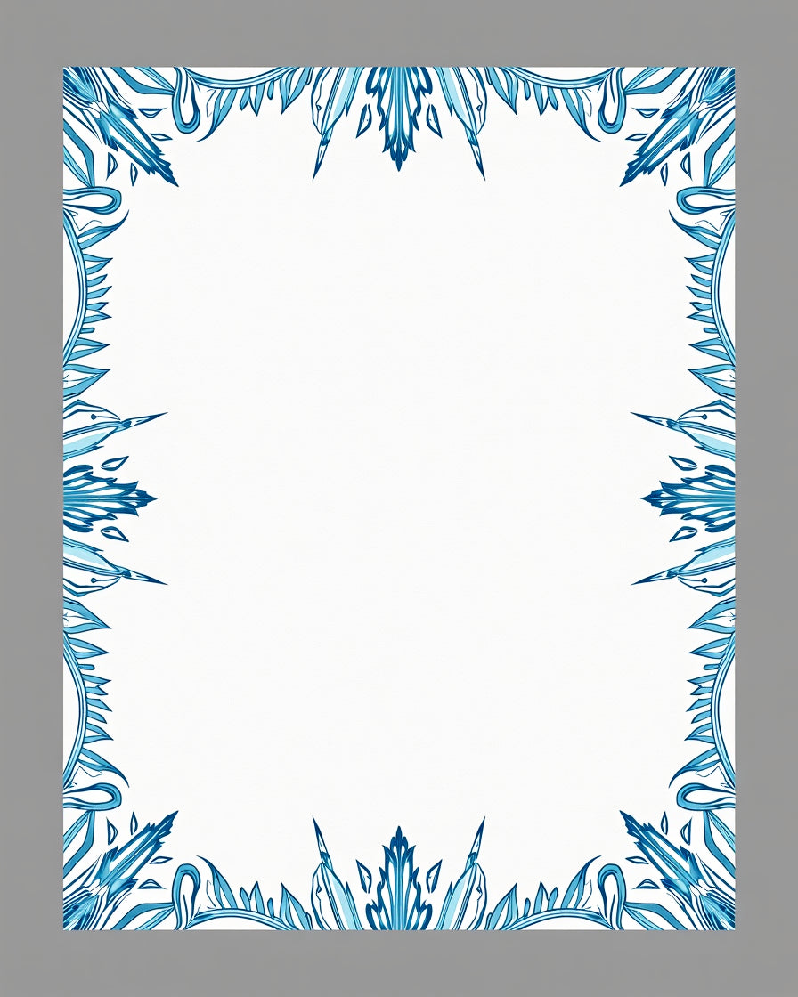 Azure Floral Border Medallion Rug