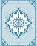 Ice Blue Starburst Mandala Rug