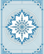 Ice Blue Starburst Mandala Rug