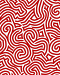 Bold Red Abstract Swirl Rug