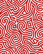 Bold Red Abstract Swirl Rug