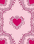 Crimson Heart Floral Border Rug