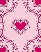 Crimson Heart Floral Border Rug