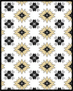 Gold Starburst and Bloom Arrangement Rug