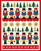 Christmas Nutcracker Red Blue Trees Rug