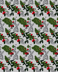Green Red Berry Foliage Swirl Rug