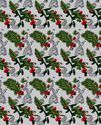 Green Red Berry Foliage Swirl Rug