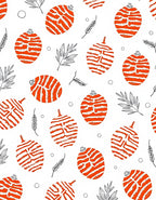Vibrant Orange Abstract Leaf Medallion Rug