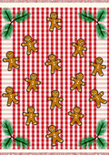 Christmas Gingham Gingerbread Man Scatter Rug