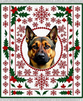 German Shepherd Dog Snowflake Christmas Rug
