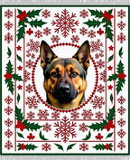 German Shepherd Dog Snowflake Christmas Rug