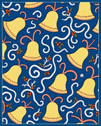 Golden Bells With Red Berries Whimsical Design Rug