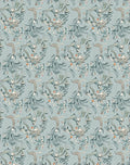 Subtle Blue Whimsical Botanical Swirls Rug