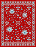 Crimson Snowflake Winter Wonderland Rug