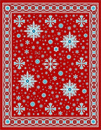 Crimson Snowflake Winter Wonderland Rug