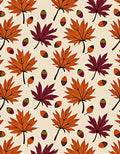 Autumn Maple Leaves Acorn Repeating Pattern Rug
