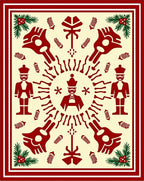 Festive Red Soldier Folk Art Mandala Rug