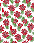 Crimson Poinsettia Cardinal Evergreen Sprigs Rug