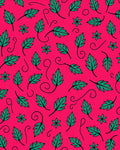 Teal Leaf Swirls Radiant Pink Rug