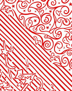 Whimsical Red Swirl Star Design Rug