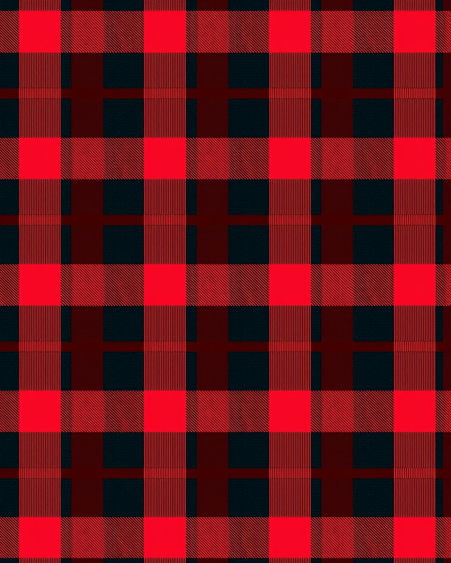 Classic Red Black Plaid Square Rug