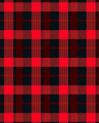 Classic Red Black Plaid Square Rug