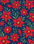 Crimson Cardinal Poinsettia Floral Arrangement Rug