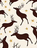 Brown Deer and Gold Stars Meadow Rug