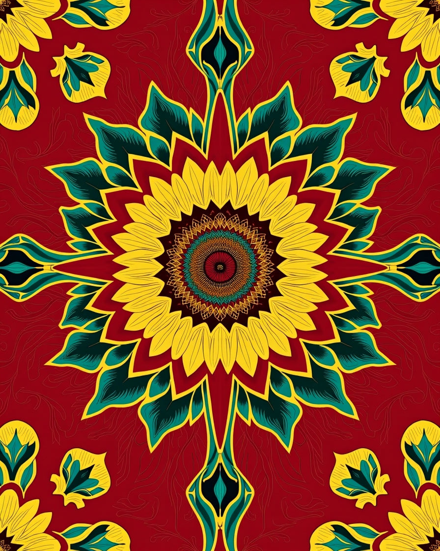 Vibrant Marigold Mandala Bloom Rug