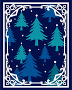 Winter Forest Teal Blue Trees Rug