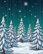 Winter Forest Snowfall Evergreen Trees Rug