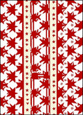 Crimson Starburst Stripes Cream Rug