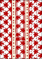 Crimson Starburst Stripes Cream Rug