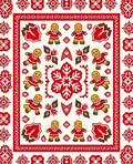 Red Gingerbread People Folk Art Rug